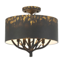 Golden Canada 4500-4SF ABI - Wry Lighting Arboreal 4-light Semi-Flush Mount in Antique Black Iron